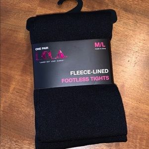 Fleece lined footless tights M/L Lola
